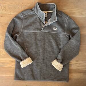 The North Face Patrol Sherpa Lined Fleece Pullover 1/4 Snap Gray Mens Medium